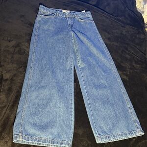 MANGO DENIM CLASSIC BLUE WIDE-LEG JEANS SIZE 8
